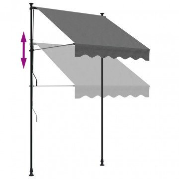 Copertină retractabilă, antracit, 150x150 cm, țesătură și oțel - Img 6