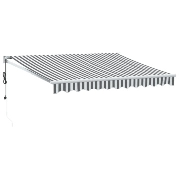 Copertină retractabilă antracit/alb, 3x2,5 m, textil/aluminiu - Img 2