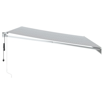 Copertină retractabilă antracit/alb, 5x3 m, textil/aluminiu - Img 4