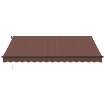 Copertina retractabilă automat cu LED-uri, maro, 400x350 cm - Img 4