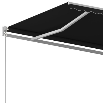 Copertină retractabilă automat, cu stâlpi, antracit, 4x3,5 m - Img 5