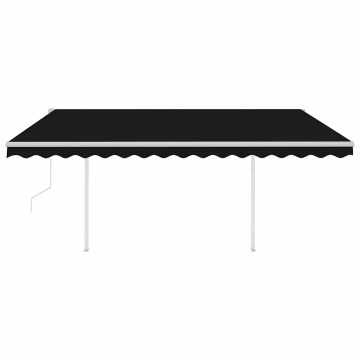 Copertină retractabilă automat, cu stâlpi, antracit, 4x3 m - Img 3