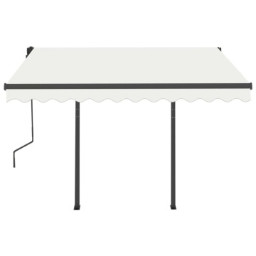 Copertină retractabilă automat cu stâlpi, crem, 3,5x2,5 m - Img 8