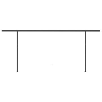 Copertină retractabilă automat, cu stâlpi, galben&alb, 6x3,5 m - Img 6