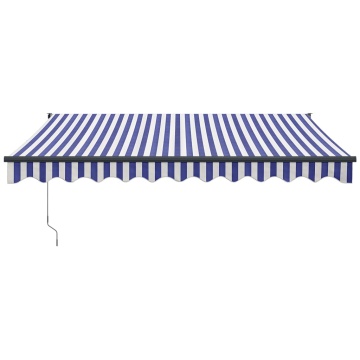 Copertină retractabilă automată, albastru și alb, 3x2,5 m - Img 3