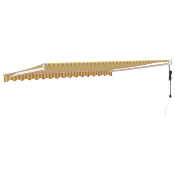 Copertină retractabilă automată, galben și alb, 4x3 m - Img 8