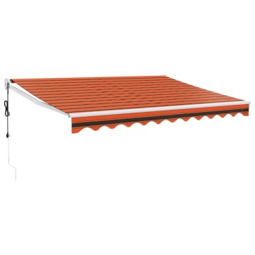 Copertină retractabilă automată, portocaliu și maro, 3x2,5 m - Img 2