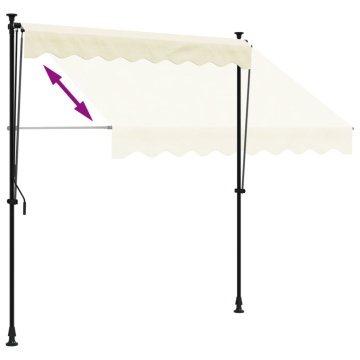 Copertină retractabilă, crem, 200x150 cm, țesătură și oțel - Img 5