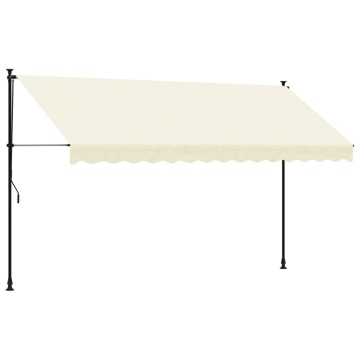 Copertină retractabilă, crem, 350x150 cm, țesătură și oțel - Img 2