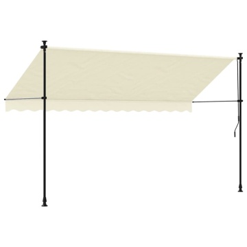 Copertină retractabilă, crem, 350x150 cm, țesătură și oțel - Img 8