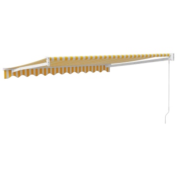 Copertină retractabilă, galben/alb, 3x2,5 m, textil/aluminiu - Img 8