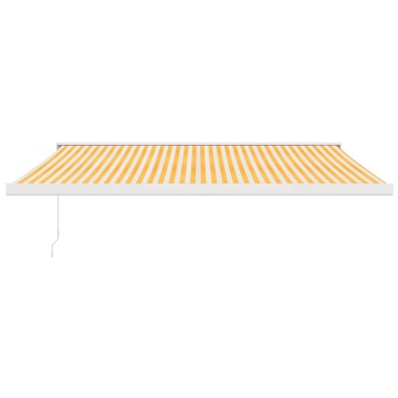 Copertină retractabilă, galben/alb, 4x3 m, textil/aluminiu - Img 3