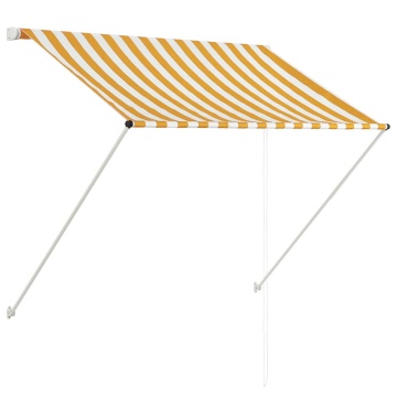 Copertină retractabilă, galben și alb, 150 x 150 cm - Img 2