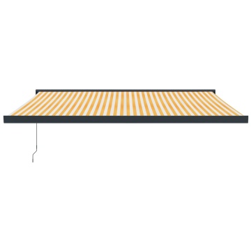 Copertină retractabilă galben și alb, 4x3 m, textil și aluminiu - Img 3