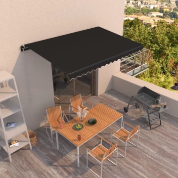 Copertină retractabilă manual, antracit, 400x350 cm - Img 1