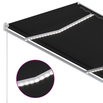 Copertină retractabilă manual cu LED, antracit, 300x250 cm - Img 7