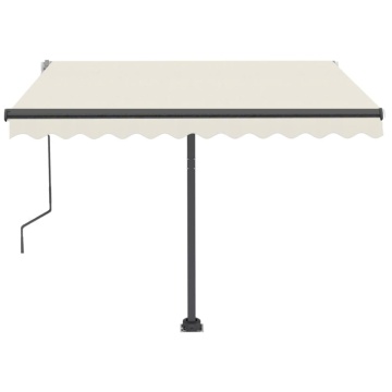 Copertină retractabilă manual cu LED, crem, 350x250 cm - Img 8