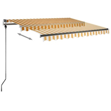 Copertină retractabilă manual cu LED, galben și alb, 350x250 cm - Img 4
