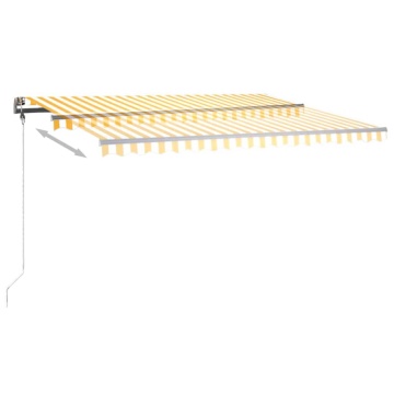 Copertină retractabilă manual cu LED, galben și alb, 400x350 cm - Img 5