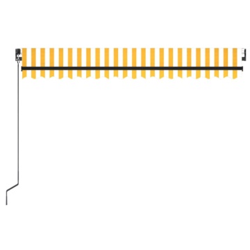 Copertină retractabilă manual cu LED, galben și alb, 450x350 cm - Img 4