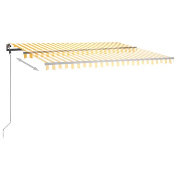 Copertină retractabilă manual cu LED, galben și alb, 450x350 cm - Img 5