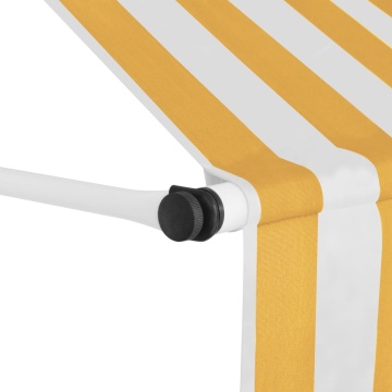 Copertină retractabilă manual, dungi portocaliu și alb, 100 cm - Img 6