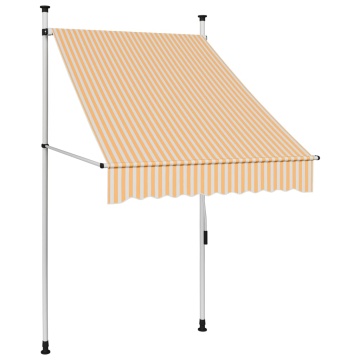 Copertină retractabilă manual, dungi portocaliu și alb, 100 cm - Img 1
