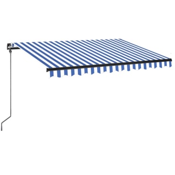 Copertină retractabilă manual LED, albastru și alb, 350x250 cm - Img 2