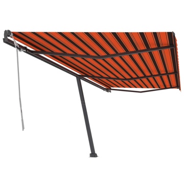 Copertină retractabilă manual, portocaliu/maro, 600x300 cm - Img 2