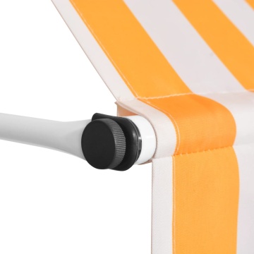 Copertină retractabilă manual, portocaliu și alb, 400 cm, dungi - Img 3