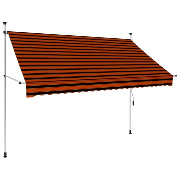 Copertină retractabilă manual, portocaliu și maro, 250 cm - Img 1