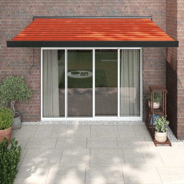 Copertină retractabilă portocaliu/maro 3x2,5 m, textil/aluminiu - Img 1