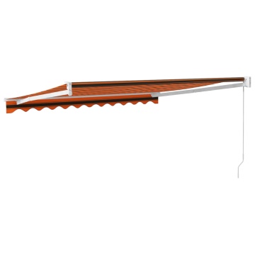 Copertină retractabilă portocaliu/maro 3x2,5 m, textil/aluminiu - Img 8