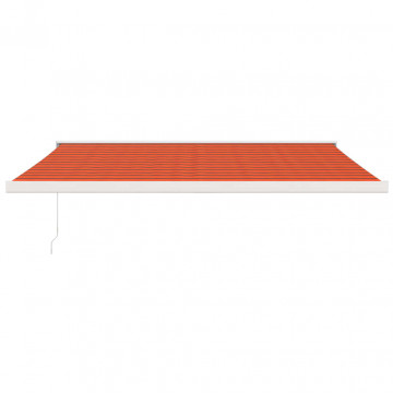 Copertină retractabilă portocaliu/maro 4x3 m, textil/aluminiu - Img 3
