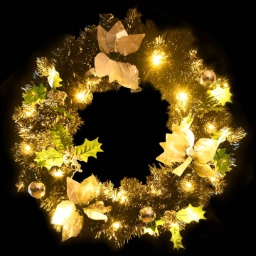 Coroniță de Crăciun cu becuri LED, negru, 60 cm, PVC - Img 4