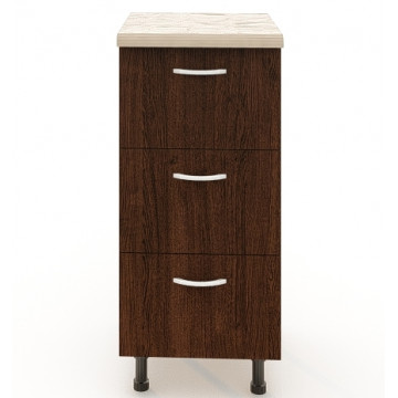 Corp Inferior 3 Sertare L60XH90X50A Cm, Culoare Wenge - Img 2