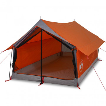Cort camping 2 pers. gri/portocaliu 193x122x96 cm tafta 185T - Img 2
