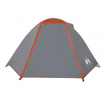 Cort camping 2 persoane gri/portocaliu 224x248x118cm tafta 185T - Img 5