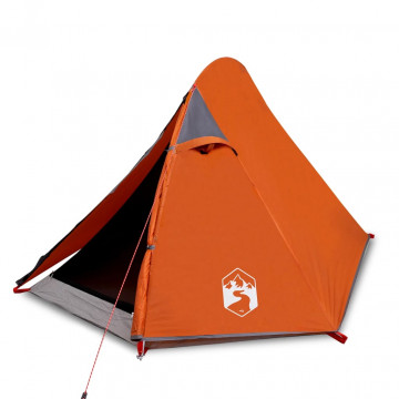 Cort camping 2 persoane gri/portocaliu 267x154x117cm tafta 185T - Img 2