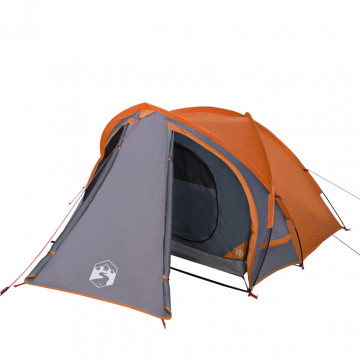 Cort camping 2 persoane gri/portocaliu 320x140x120cm tafta 185T - Img 4