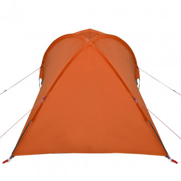 Cort camping 2 persoane gri/portocaliu 320x140x120cm tafta 185T - Img 7