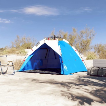 Cort camping 3 persoane albastru azur impermeabil setare rapidă - Img 3