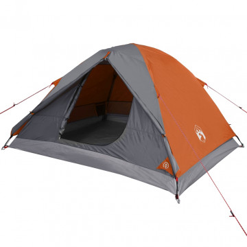 Cort camping 3 persoane gri/portocaliu 240x217x120cm tafta 190T - Img 4