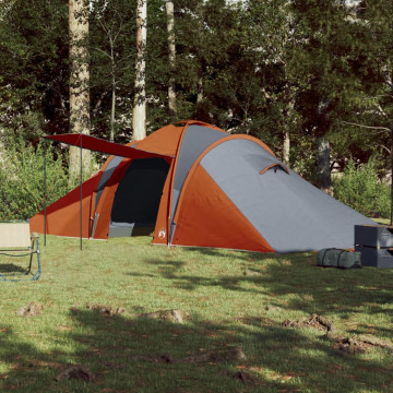 Cort camping 6 persoane gri/portocaliu 576x238x193cm tafta 185T - Img 3