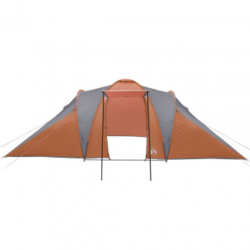Cort camping 6 persoane gri/portocaliu 576x238x193cm tafta 185T - Img 5