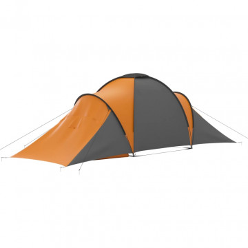 Cort camping, 6 persoane, gri și portocaliu - Img 5