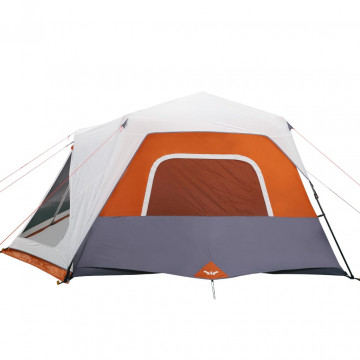 Cort camping cu LED pentru 10 persoane, gri deschis/portocaliu - Img 7