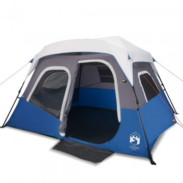Cort camping cu lumină LED pentru 6 persoane, albastru deschis - Img 2