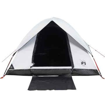 Cort camping cupolă 2 persoane alb, țesătură opacă, impermeabil - Img 6