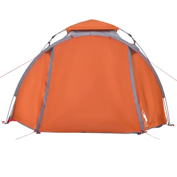 Cort camping cupolă 3 persoane, gri/portocaliu, setare rapidă - Img 5